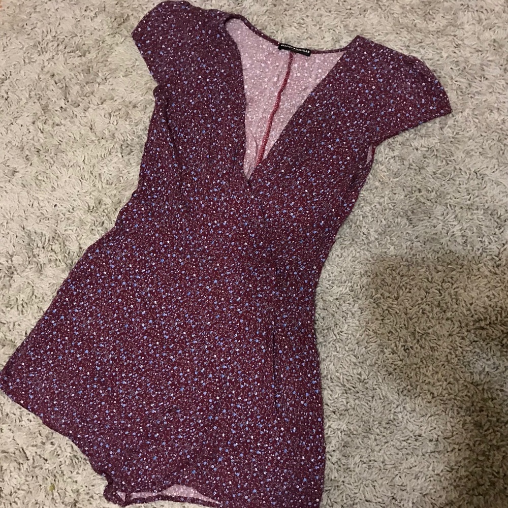Brandy Melville floral wrap romper